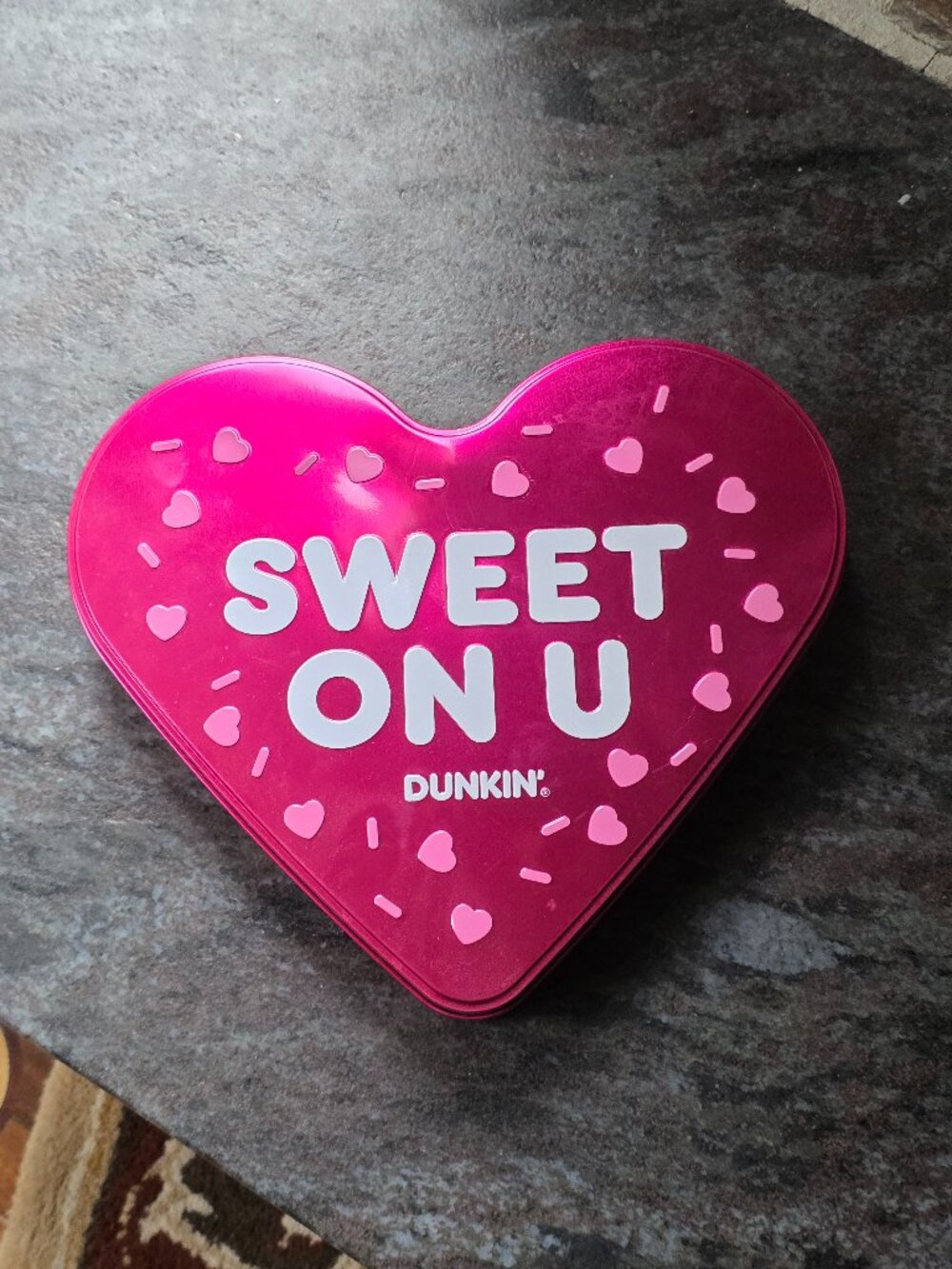 Dunkin' Donuts Hot Pink Heart Tin